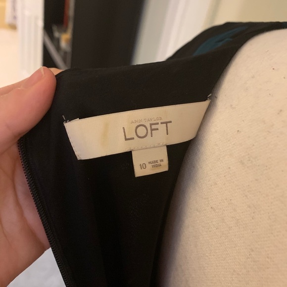 LOFT Black Drop Waist Dress with Heart - Picture 6 of 6